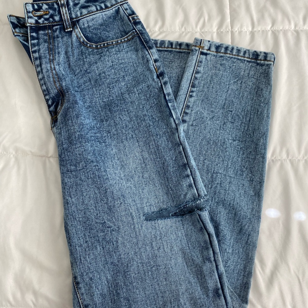 SHEIN Straight Leg Jeans w/ Side Slit